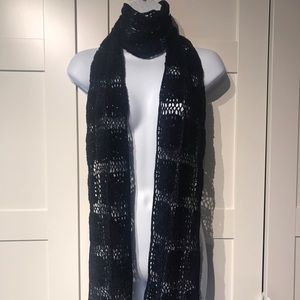 Velvet navy crochet scarf